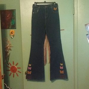 High wasted vintage butterly pants bell bottom
